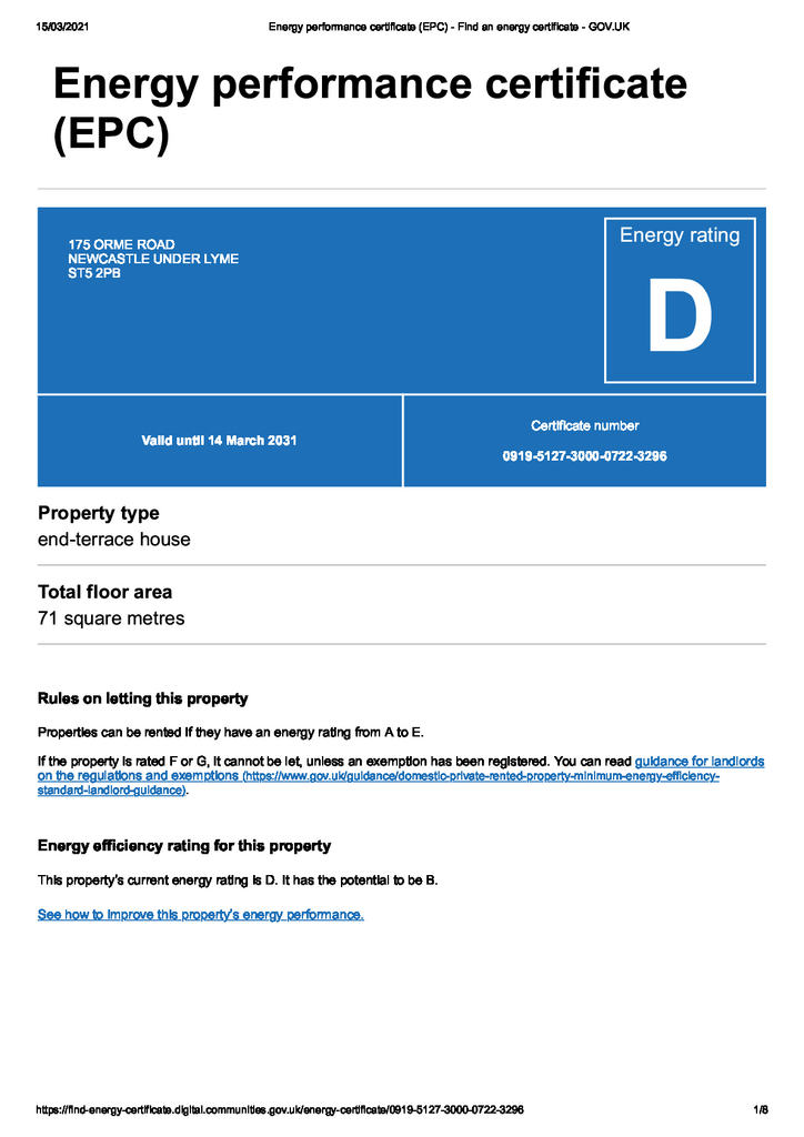 EPC Certificate