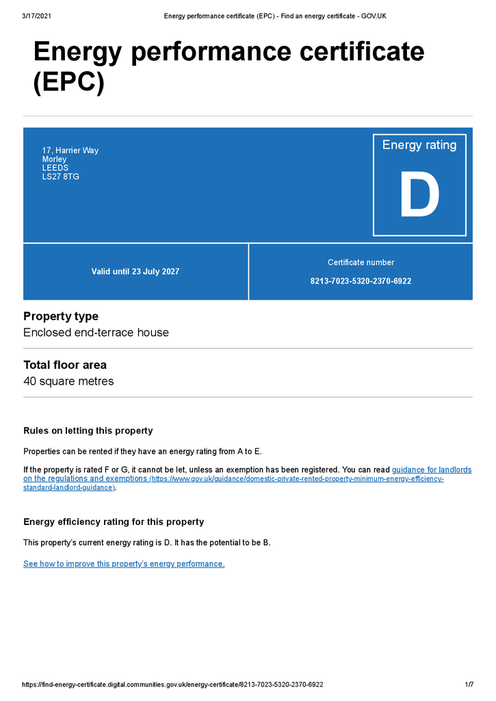 EPC Certificate