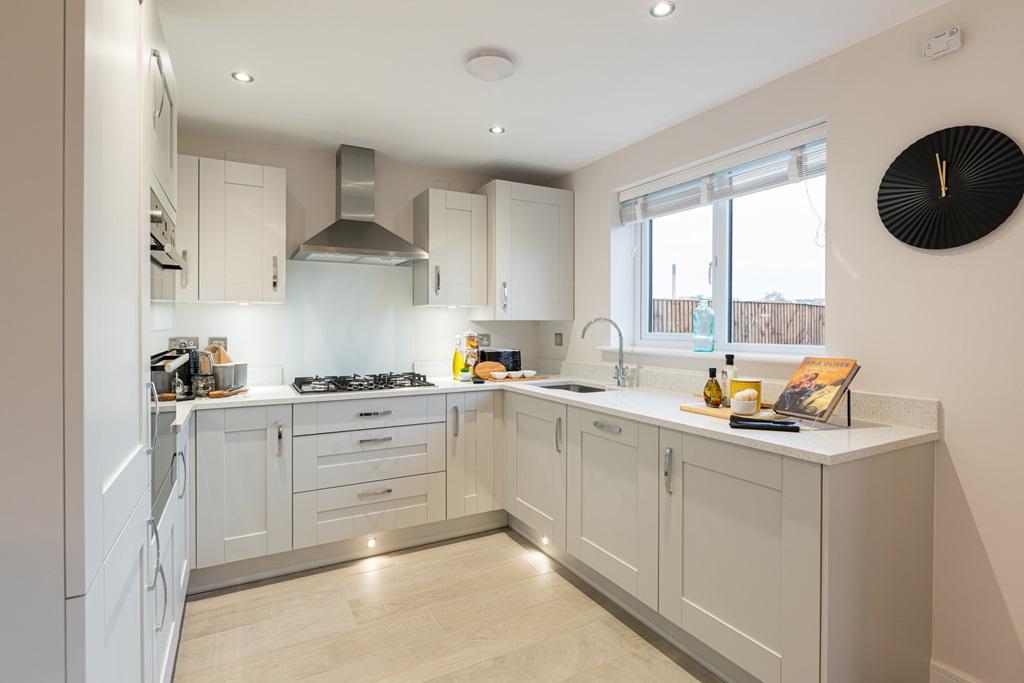A modern kitchen with ample storage