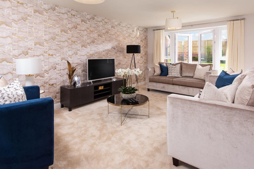 Internal image of the lounge with french doors to the garden in the Alnmouth 4 bedroom home