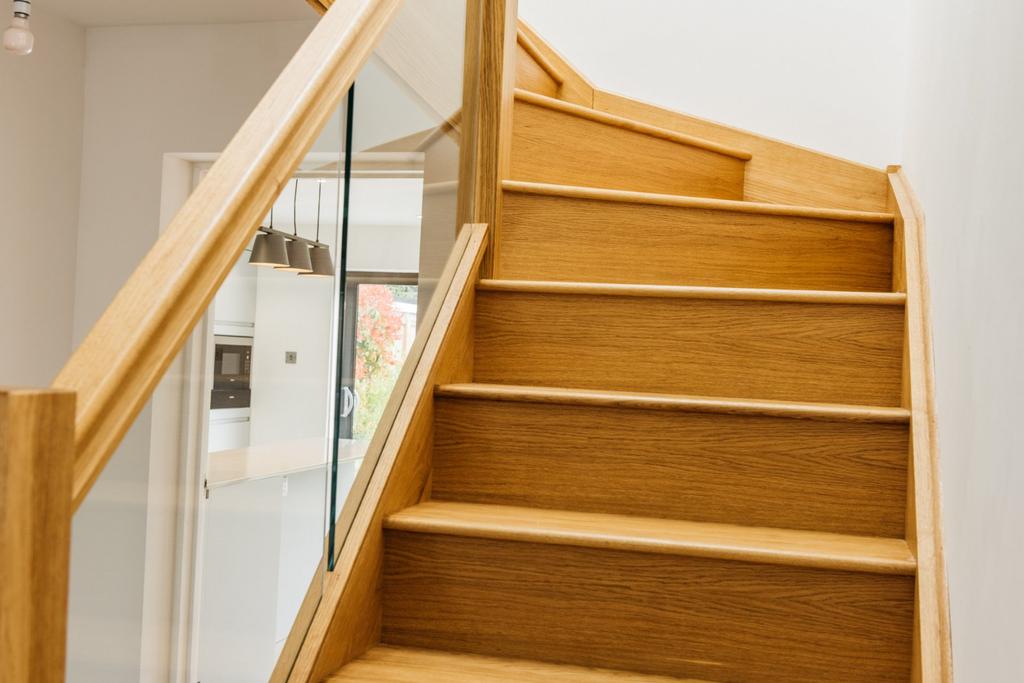 Oak and Glass Stairs