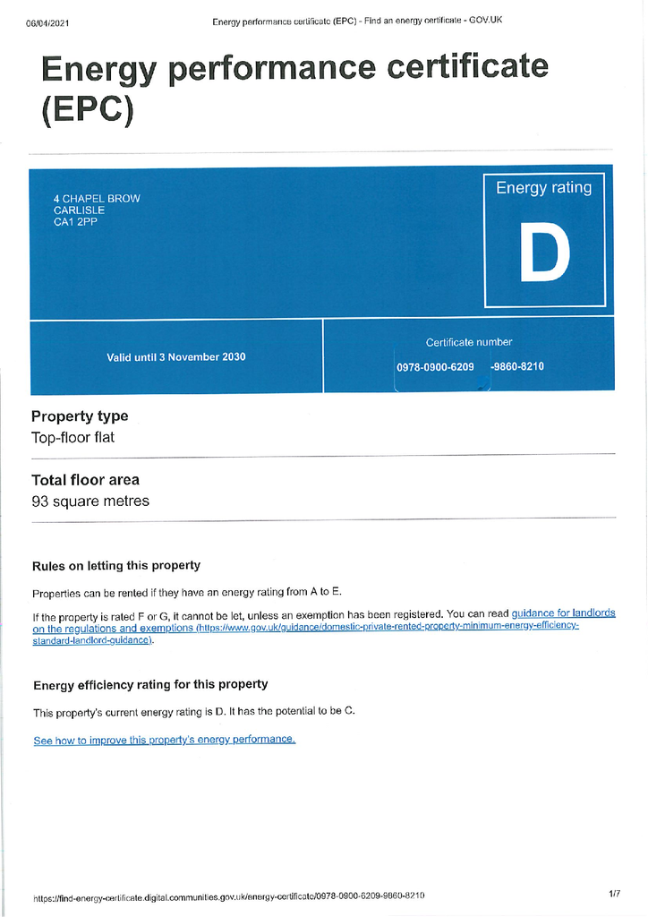 EPC Certificate