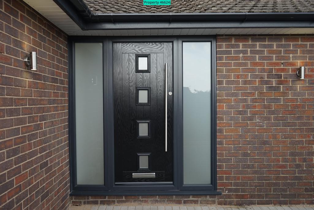 Front door with external lights