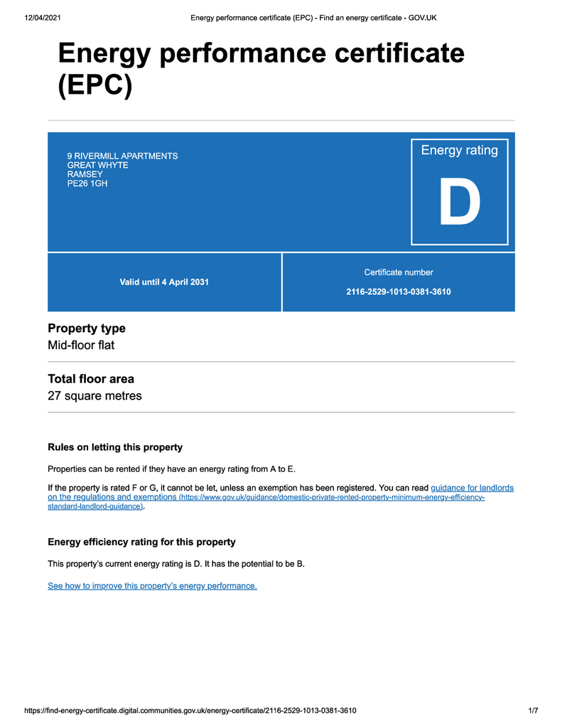 EPC (Contains public sector information licensed under the Open Government Licence v3.0.)