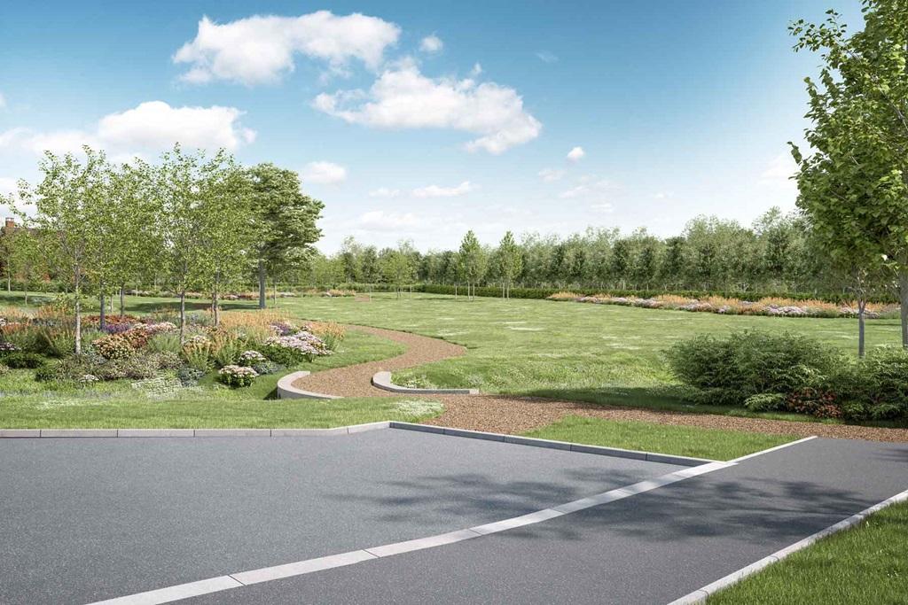 View from the front of the house overlooking beautiful green open space