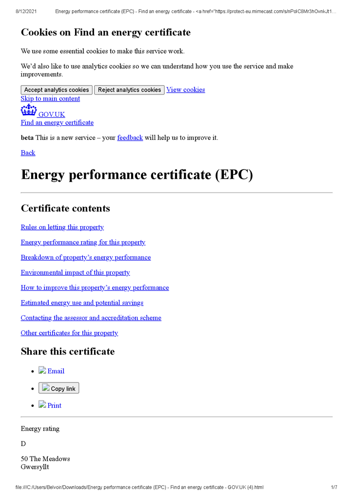 EPC Certificate