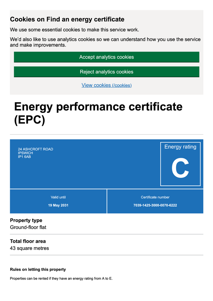 EPC Certificate