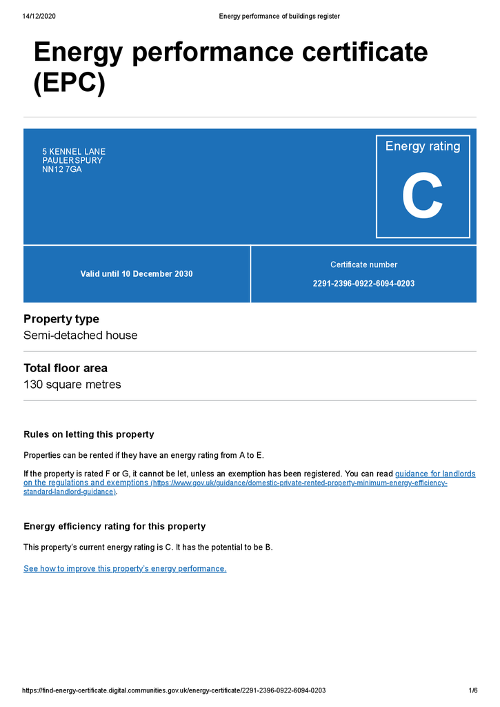EPC Certificate