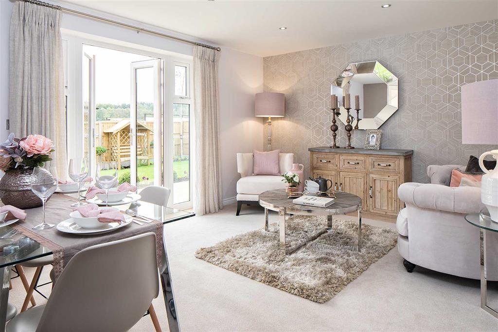 Sociable open plan layout with double doors to rear garden