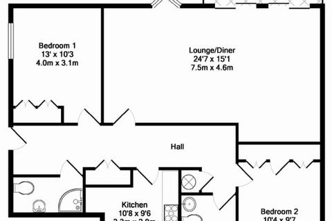 2 bedroom flat to rent, The Chequers, West End Lane, Pinner, HA5 3LY