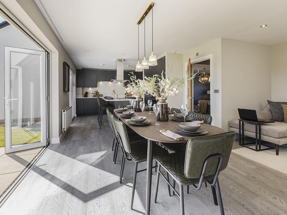 Open plan kitchen/dining/family area