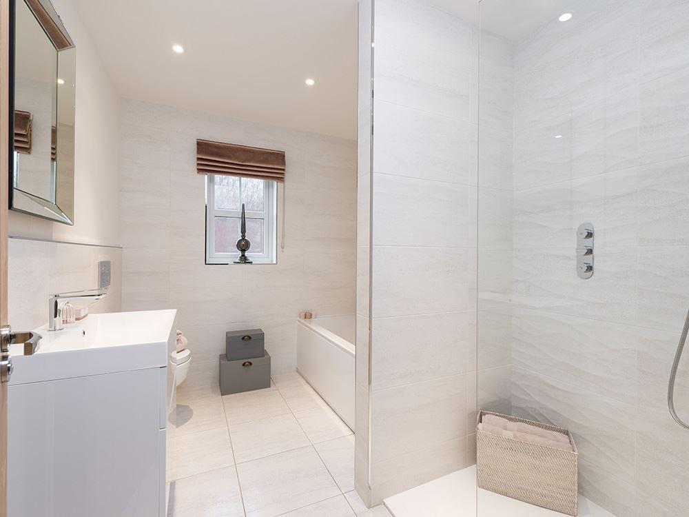 Family bathroom with separate shower cubicle and bath
