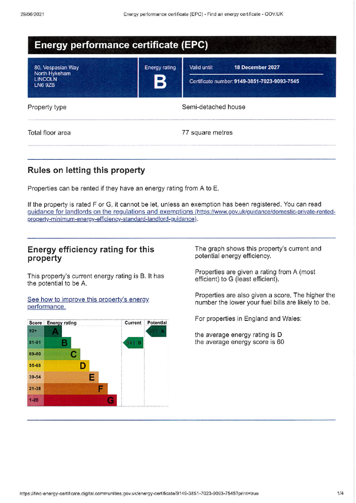 EPC Certificate