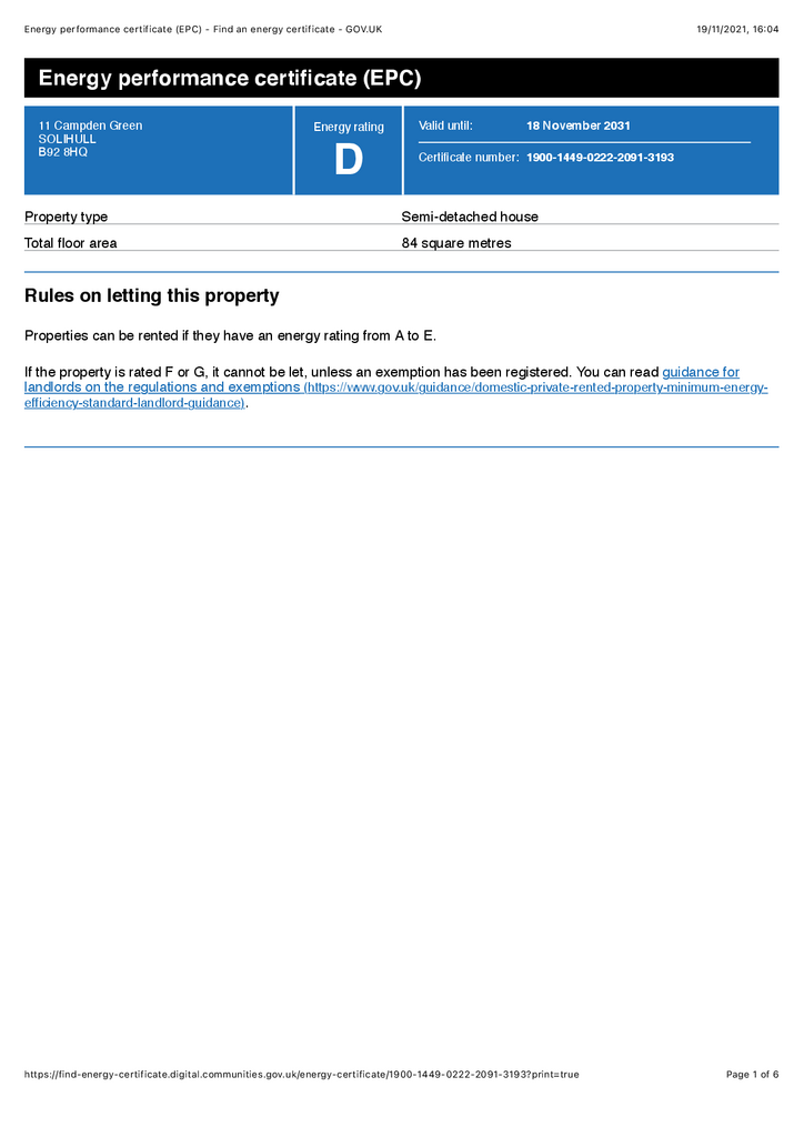 Energy performance certificate (EPC)   Find an ene