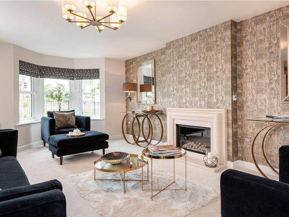 Spacious lounge with bay window