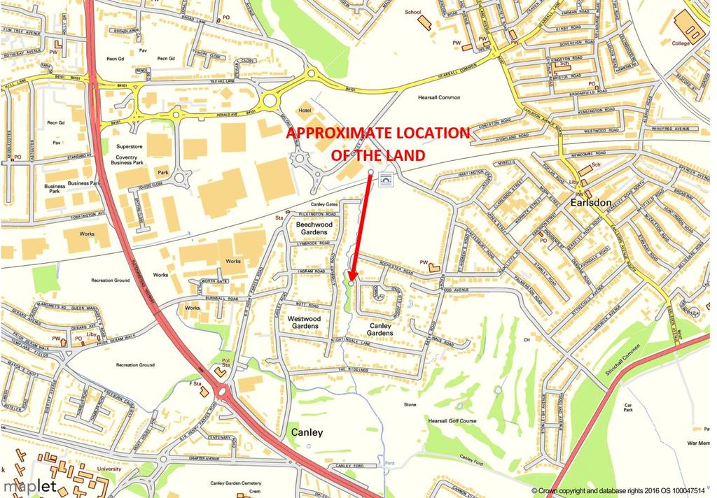 Parcel B, Rochester Road, Coventry, CV5 Land £2,000