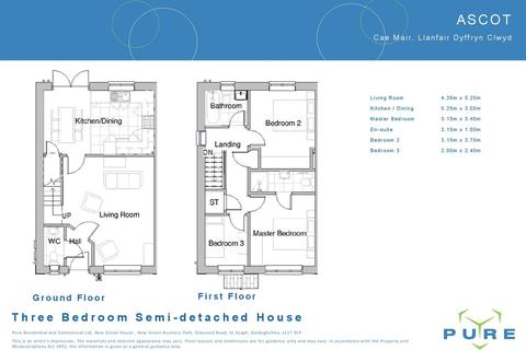 3 bedroom semi-detached house for sale - Cae Mair, Llanfair Dyffryn Clwyd