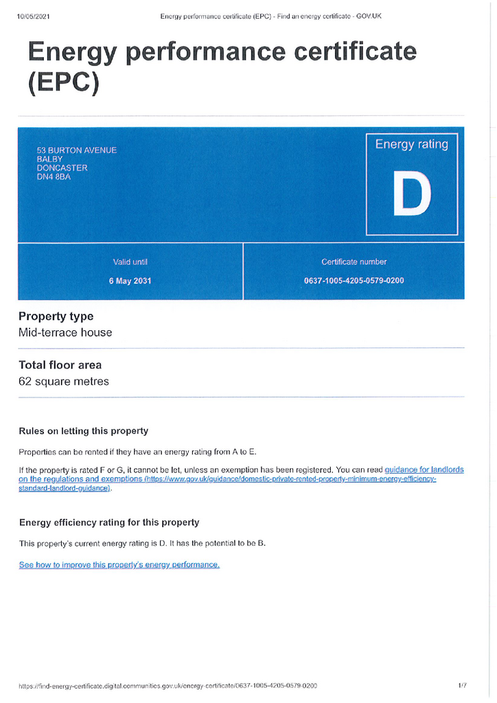 EPC Certificate