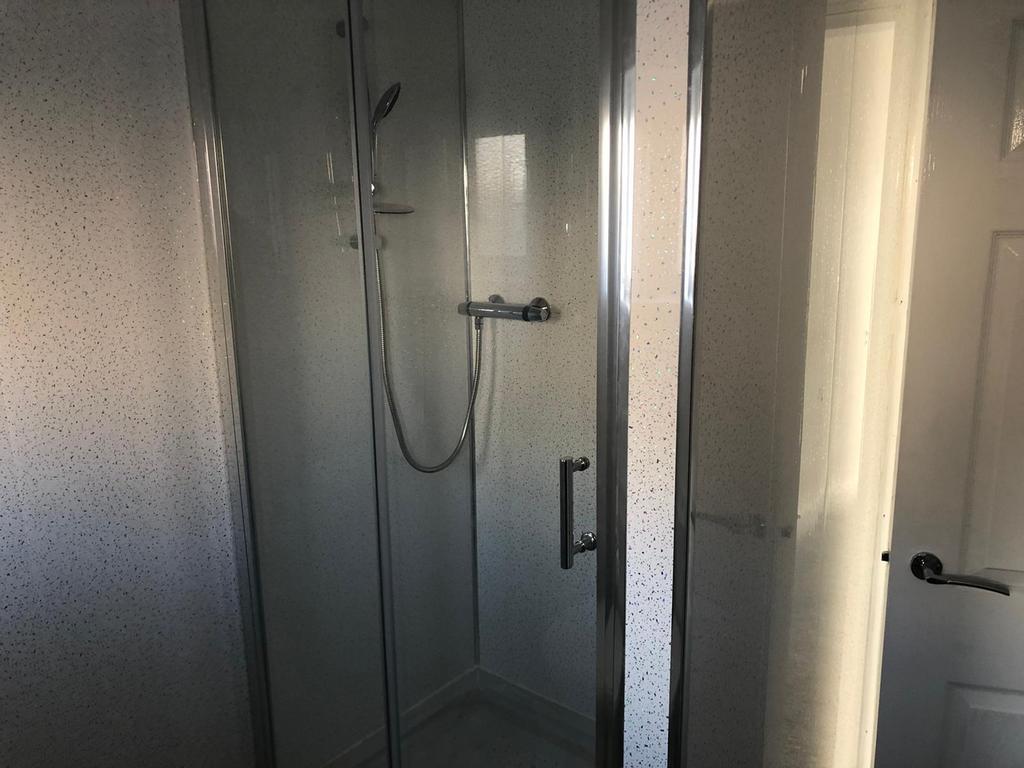 Bathroom with large walk in shower