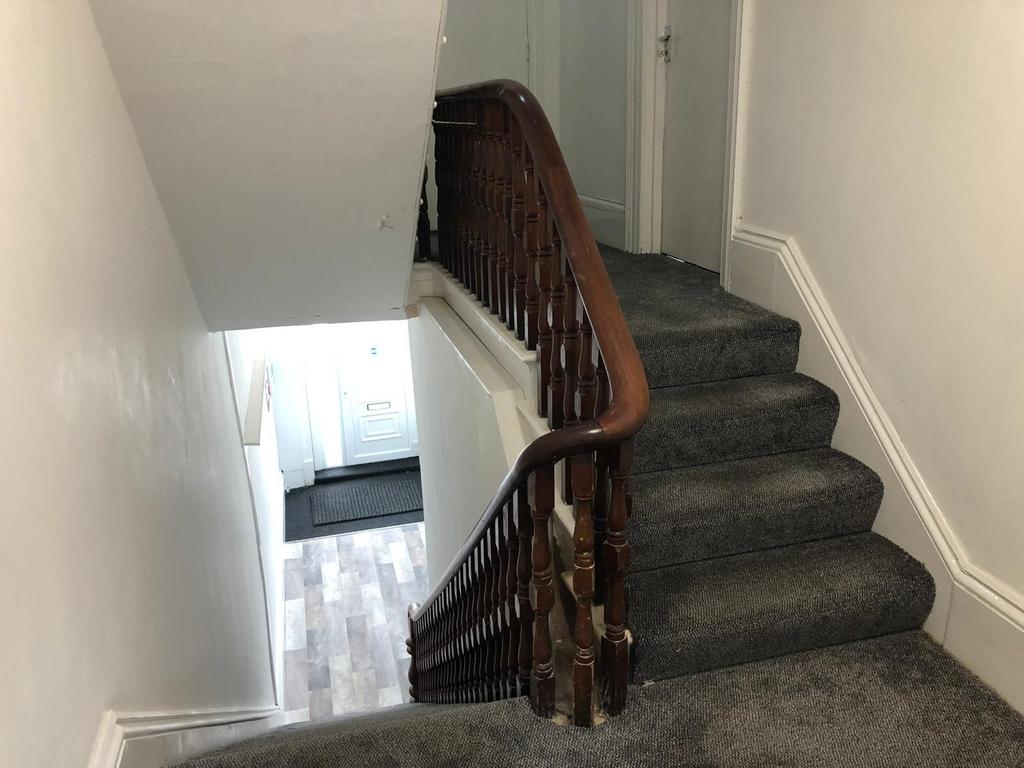 Stairwell looking down to front lobby