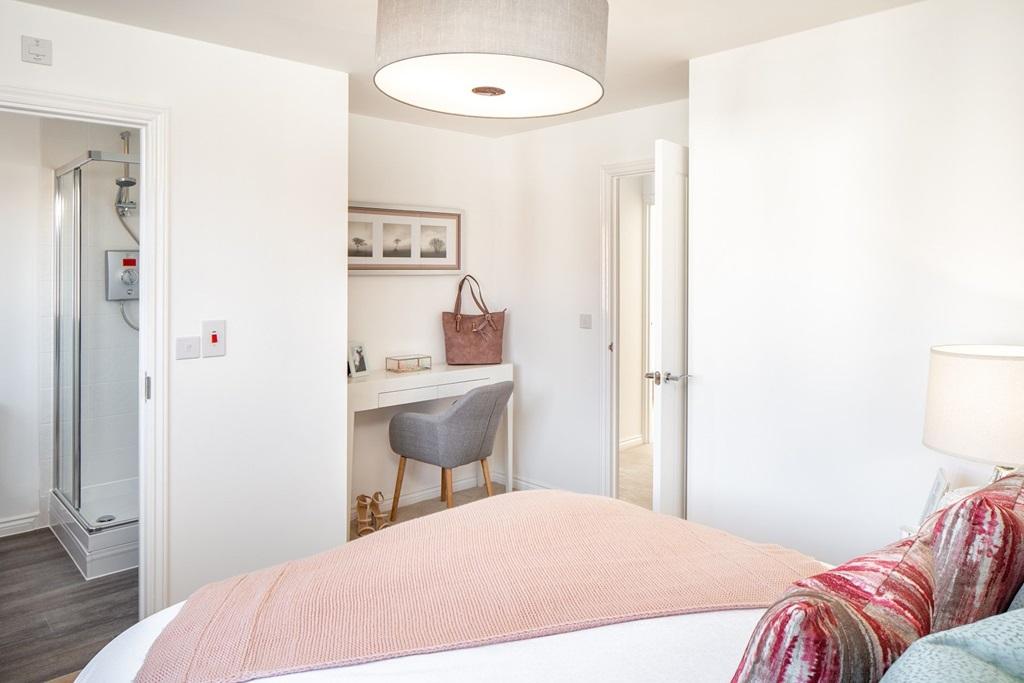 An en suite shower room away from the family