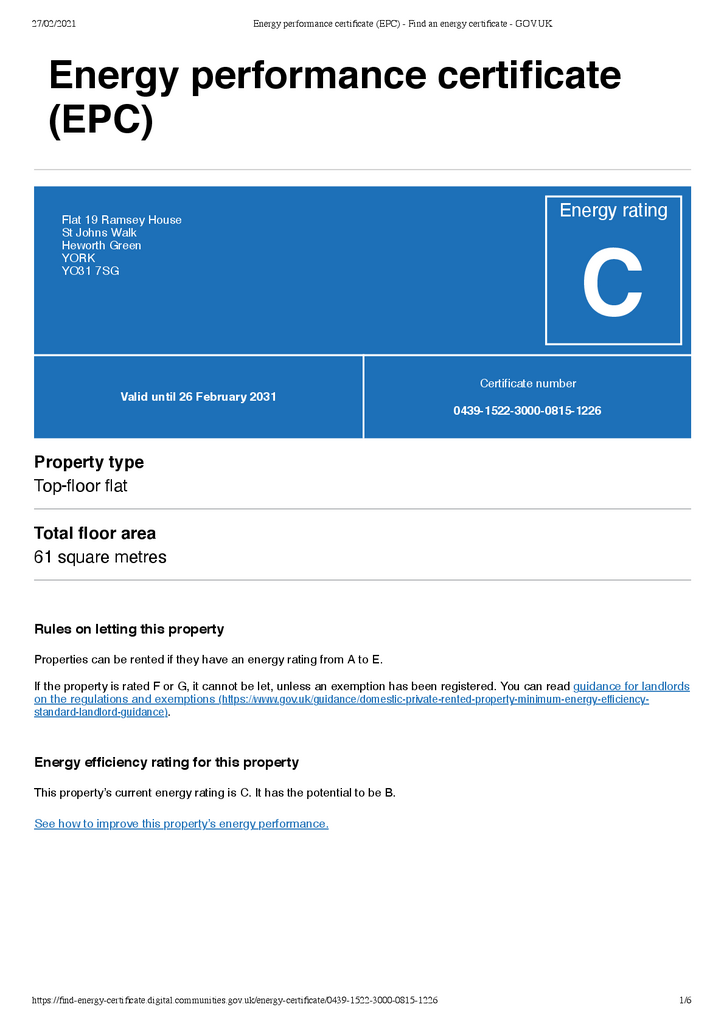 EPC Certificate