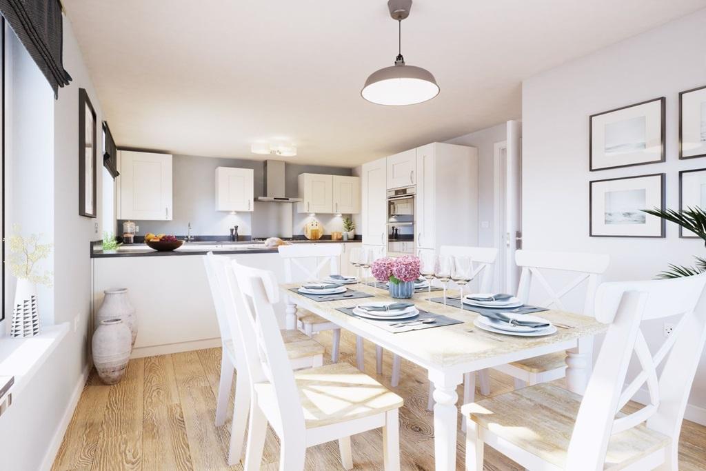 A great sized kitchen with dining area perfect for hosting a family dinner