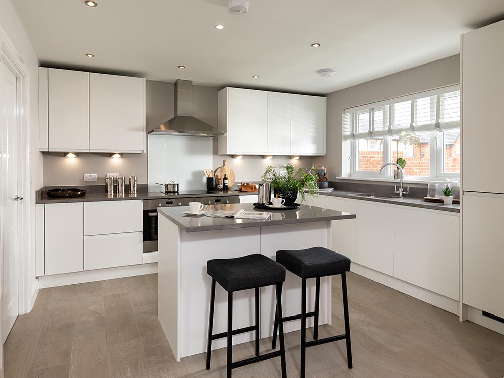 Representation of a Story Homes integrated fitted kitchen