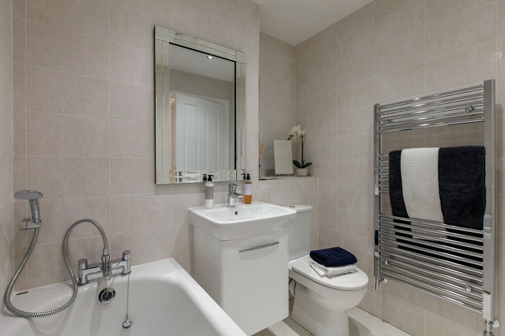 A spacious family bathroom