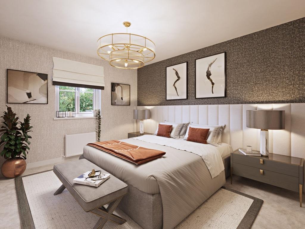 CGI double bedroom in Formby style hoem