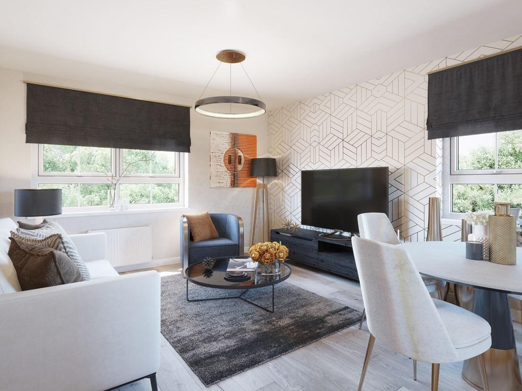 Dual aspect lounge to the Ambersham 2 bedroom apartment