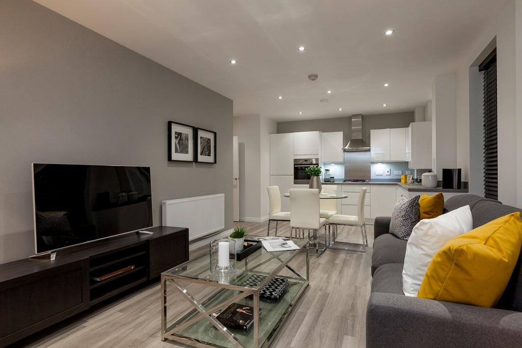 Open-plan kitchen/living/dining area