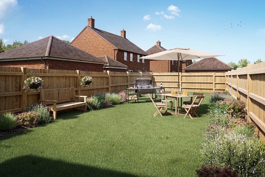 Rear garden of a 3 bedroom Archford