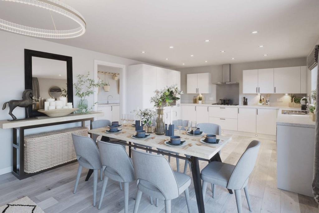 A spacious kitchen creates a hub for the home and makes entertaining easy