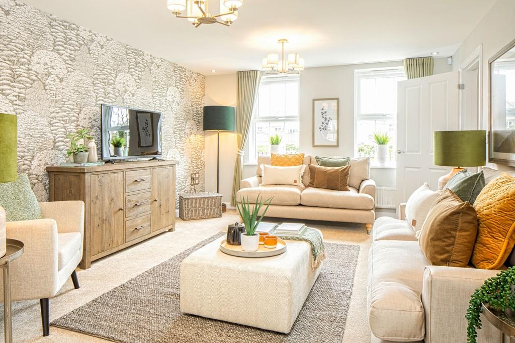 Spacious lounge in the Chelworth Show Home