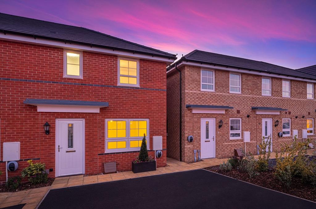 Exterior view of our 3 bed Ellerton and 2 bed Denford homes