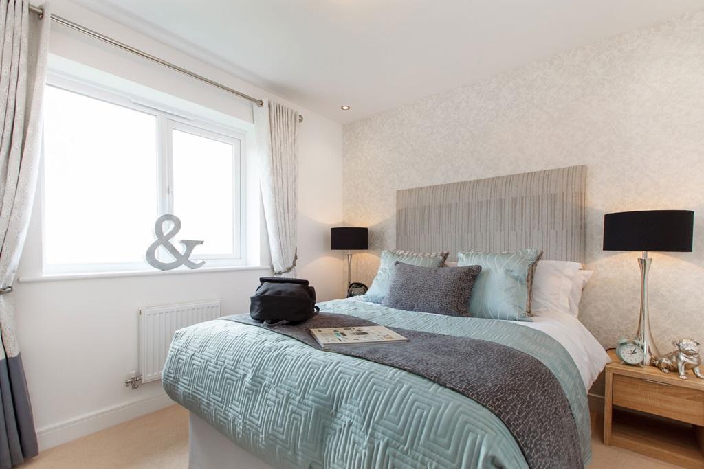 A double bedroom with built-in wardrobes