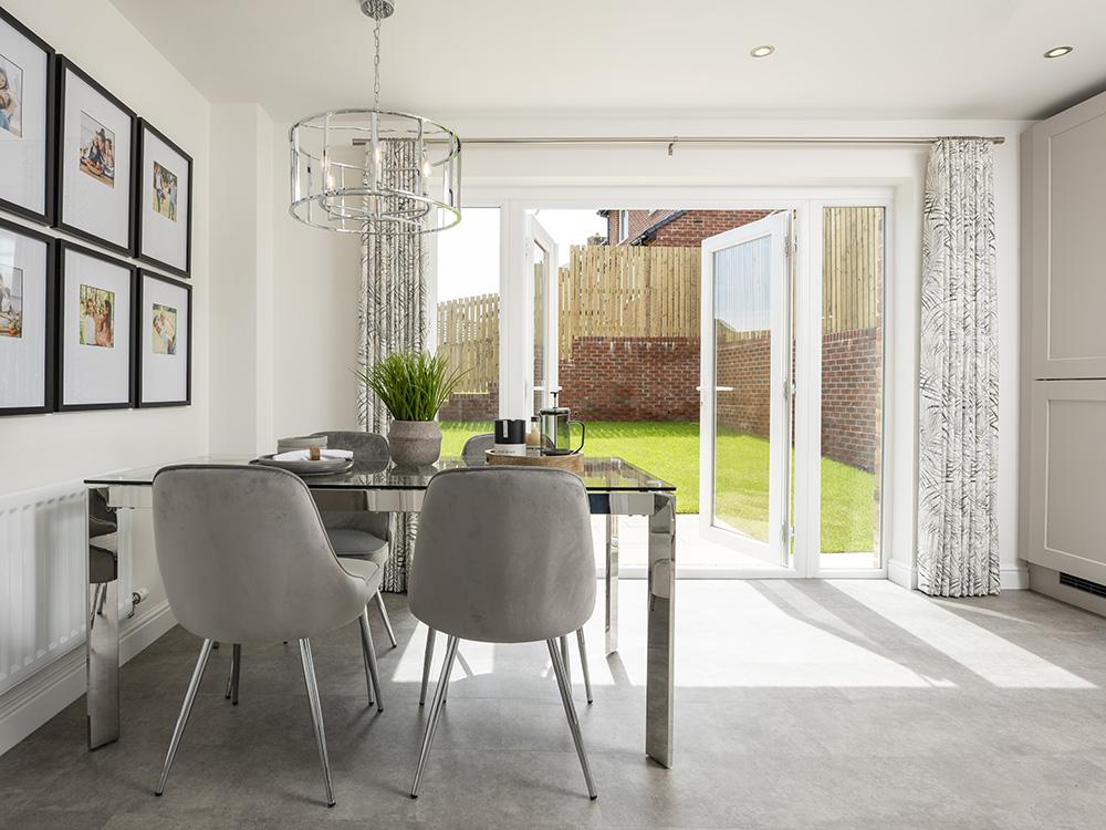 Bi fold doors from the kitchen/dining area