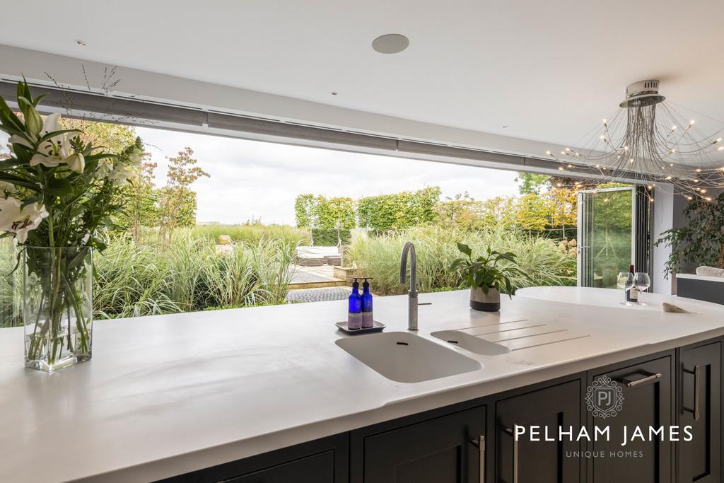 Bifold doors from kitchen to garden