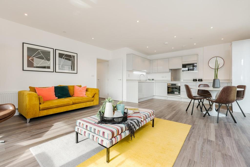 This apartment has a sociable open plan living space