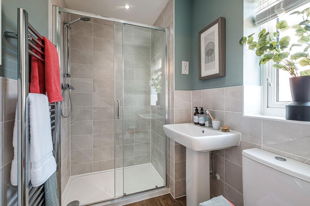 Interior view of the en suite in our 4 bed Hesketh