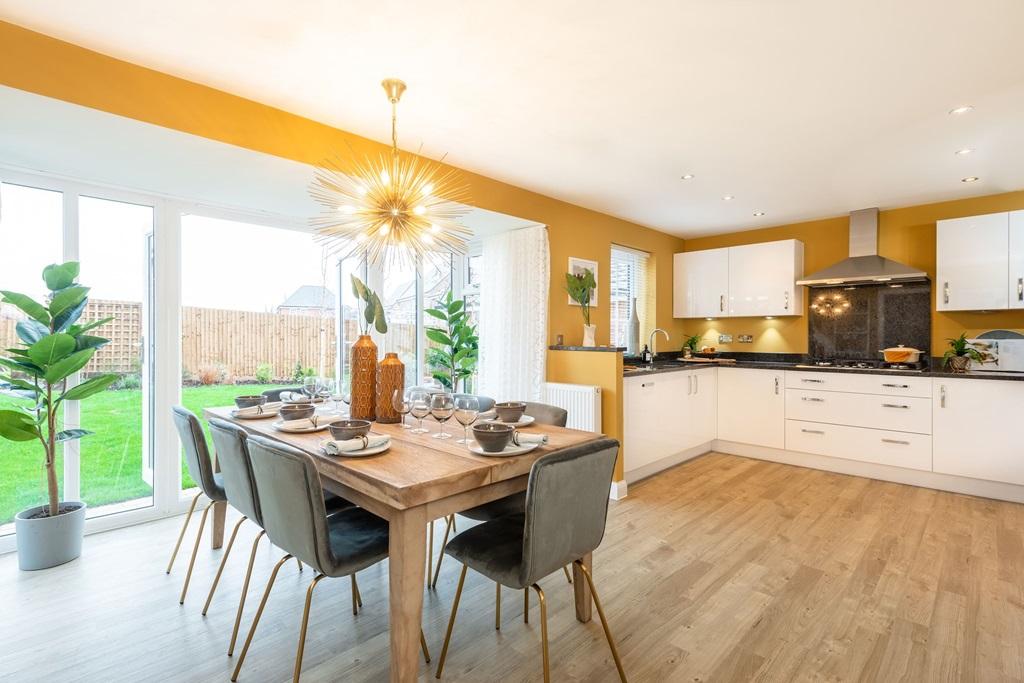 Holden open plan kitchen with dining/family areas and French doors onto the garden