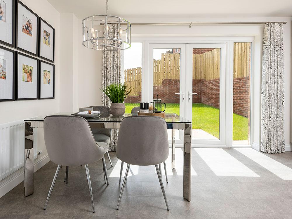 Light and spacious lounge/kitchen with French doors