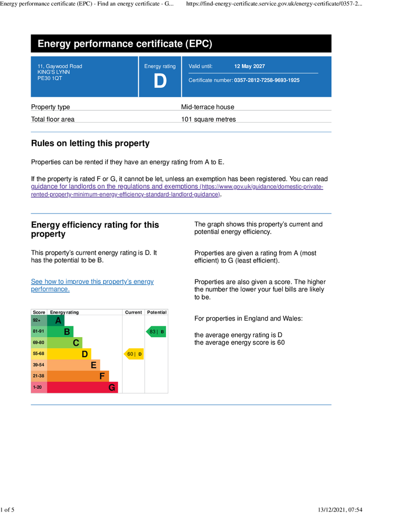 EPC Certificate