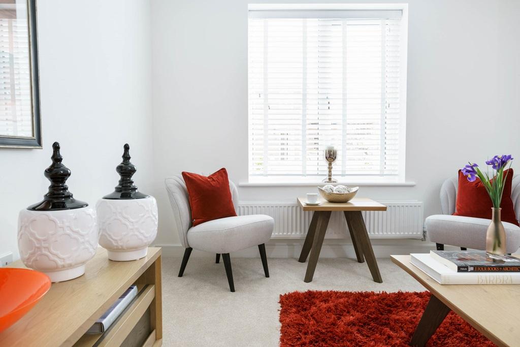 Large window floods the room with natural light