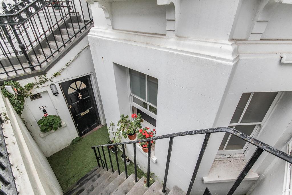 Stairs down to entrance