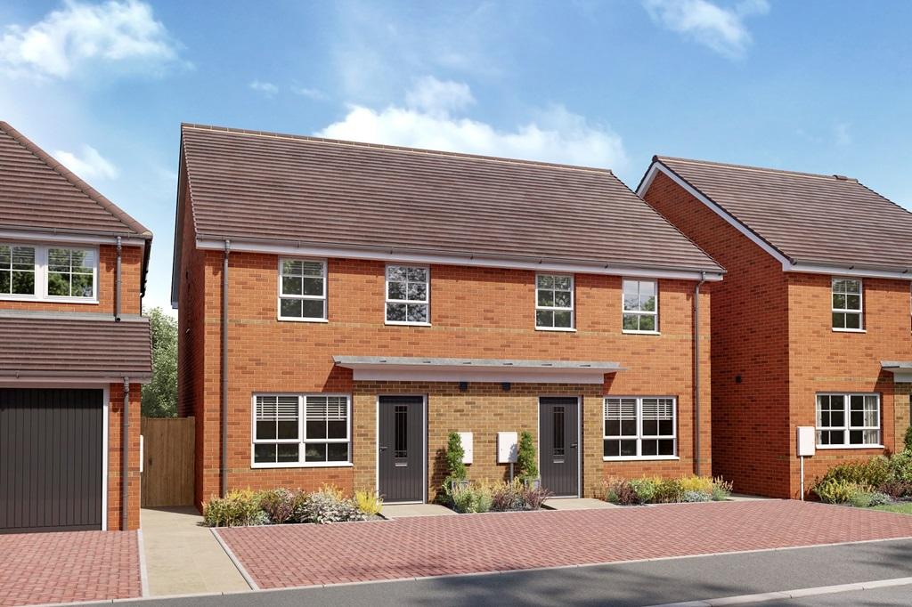 CGI - external front view 2 bedroom with study Mill housetype