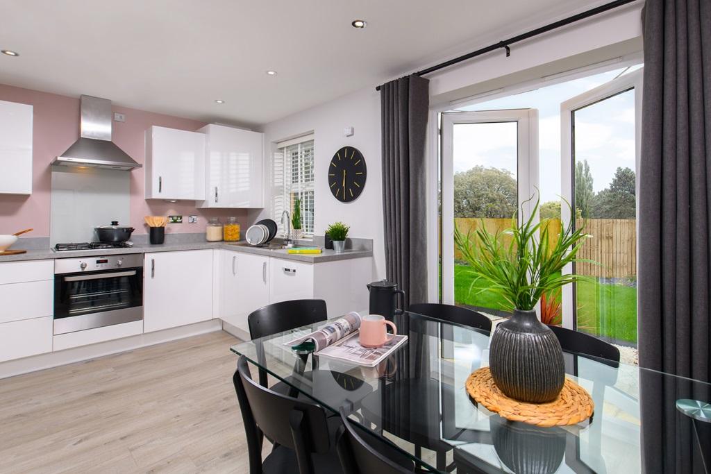 The Archford Show Home kitchen with French doors to the garden