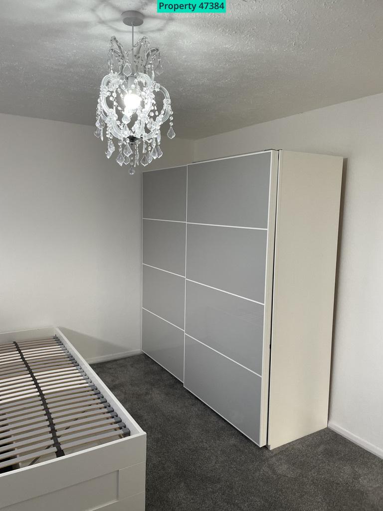 Part furnished bedroom with double wardrobe