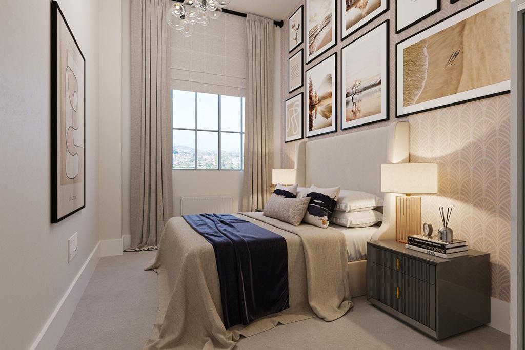 Bedroom art deco high ceilings at hayes village